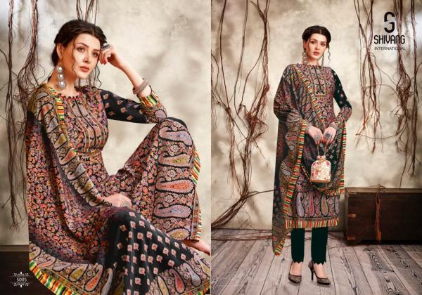 Shivang Kaafila Pure Velvet Pashmina Designer Print Dress Material Collection